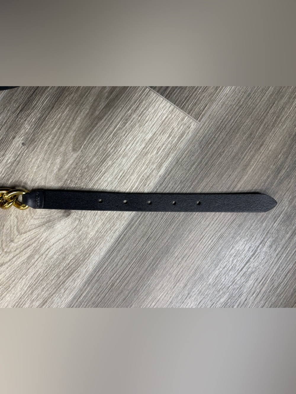Banana Republic Gold Chain And Black Leather Belt XS Y2K Statement Belt - Picture 5 of 10